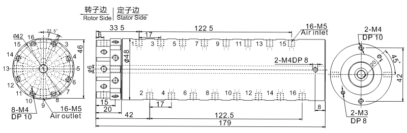 30160043016004系列360旋转气电一体滑环 系列滑环外形图纸