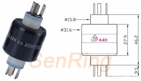 a4hA4H系列水银滑环(2路30A电流+2路4A电流)系列水银米兰体育最近消息图纸