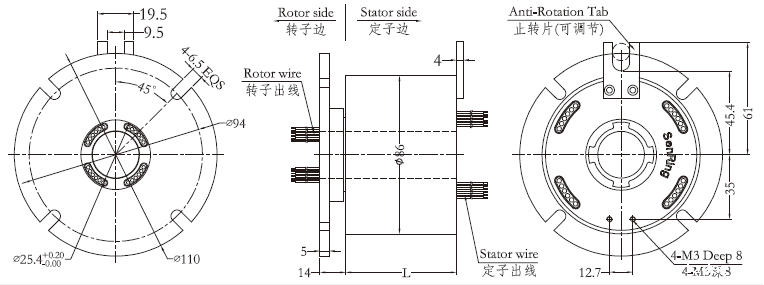 h2586fH2586F系列过孔米兰体育最近消息 系列滑环外形图纸
