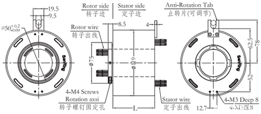 h50119H50119系列过孔米兰体育最近消息 系列滑环外形图纸