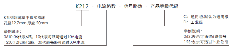 k212K212系列超薄PCB板滑环系列滑环特点